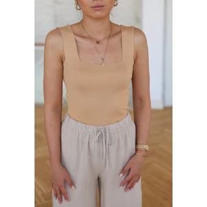 Jose Clothing Kadın Kare Yaka Kalın Askılı Triko Bluz