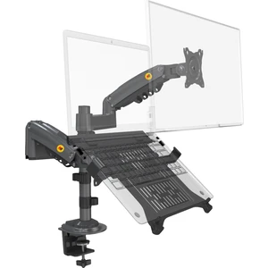 NB H180-FP Çift Kol Amortisörlü Monitör Tutucu ve 10"-17" Laptop Standı