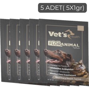 Vet's Health Floranimal Plus Kedi ve Köpekler Için Probiyotik+Prebiyotik Takviyesi 5X1gr (5 Paket)