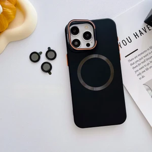 Apple iPhone 15 Pro Uyumlu Kılıf Zebana Titanium Rubber Kılıf (Kablosuz Şarj Destekli) Siyah Titanyum