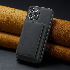 Apple iPhone 15 Pro Max Uyumlu Kılıf Zebana 2in1 Elite Class Cüzdanlı Deri Kılıf Siyah