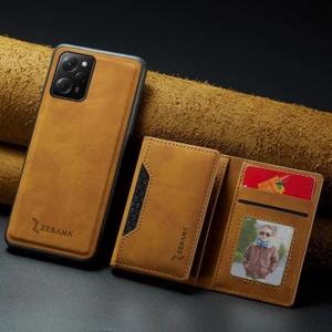 Xiaomi Poco X5 Pro 5g Uyumlu Kılıf Zebana 2in1 Elite Class Cüzdanlı Deri Kılıf Kahverengi
