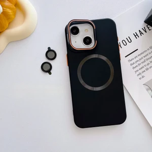 Apple iPhone 15 Uyumlu Kılıf Zebana Titanium Rubber Kılıf (Kablosuz Şarj Destekli) Siyah Titanyum