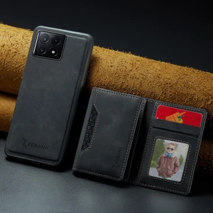 Xiaomi Poco X6 Pro 5g Uyumlu Kılıf Zebana 2in1 Elite Class Cüzdanlı Deri Kılıf Siyah