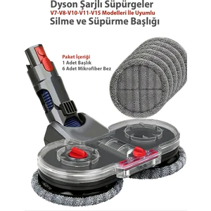 Dyson V7 V8 V10 V11 V15 Elektrikli Süpürgeler Için Uyumlu Paspas ve Süpürme Başlığı