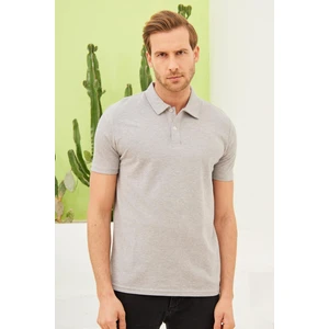 Erkek Basic Polo Yaka Tişört (Regular Fit) Gri