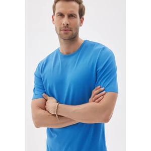Lımıted Erkek Düz Kısa Kollu Rayon Triko Tişört Saks