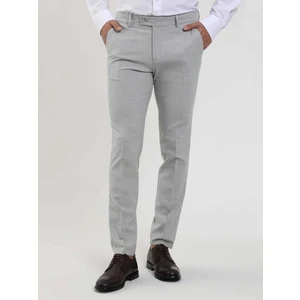 Gri Erkek Ekstra Slim Fit Melanj Desenli Klasik Pantolon - 103508