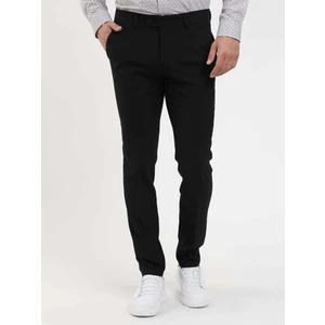 Siyah Erkek Ekstra Slim Fit Melanj Desenli Klasik Pantolon - 103484
