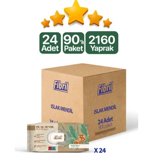 Sedir Ağacı Kokulu Islak Mendil 24X90 Lı Paket 2160 Yaprak Doğal Esans , Geri Dönüştürülebilir Kumaş