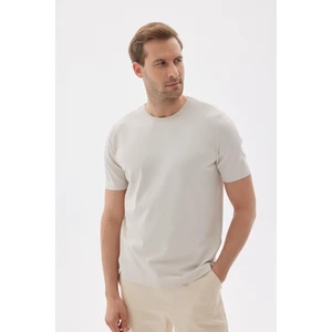 LIMITED  Düz Kısa Kollu Rayon Erkek Bej Triko Tişört