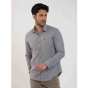 Kahverengi Erkek Slim Fit Kareli Brent Yaka Uzun Kol Gömlek - 100239