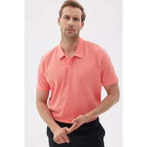 Erkek Basic Polo Yaka Tişört (Regular Fit) Nar Çiçeği