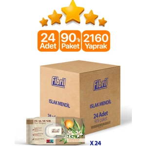 Portakal Çiçeği Kokulu Islak Mendil 24X90 Pk 2160 Yaprak Doğal Esans , Geri Dönüştürülebilir Kumaş