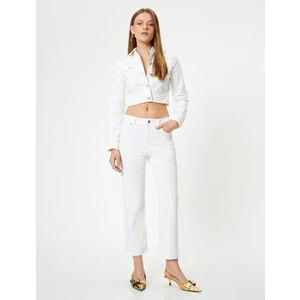 4SAL40099MD 000 Beyaz Kadın Pamuk Denım Pantolon