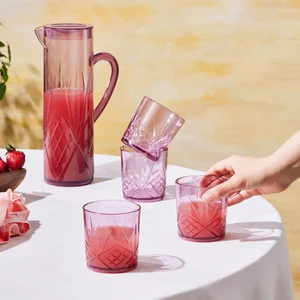 Foret Akrilik Kırılmaz 5 Parça Sürahi Seti Pembe