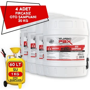 4 Adet 20 kg Fırçasız Oto Şampuanı (1/60 Konsantre)
