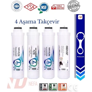 Class Tak Çevir 4 Aşamalı Filtre Seti, Nsf Onaylı, Anahtar Hediyeli