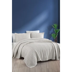 Stripe Yatak Örtüsü Çift Kişilik Bej