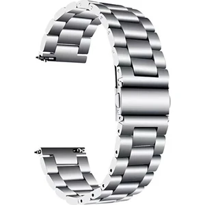 Huawei Watch Gt3 46MM ile Uyumlu Kordon Klasik Baklava Model Paslanmaz Çelik Metal Kayış