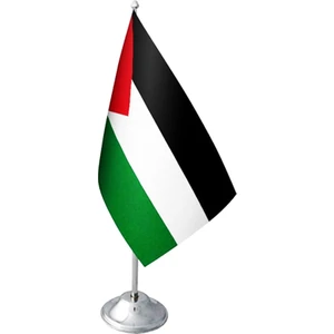 Filistin Masa Bayrak Saten Kumaşı Baskılı Krom Kaplama Ayağı