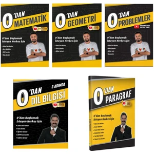 Rehber Matematik 0’dan Problemler - Geometri - Matematik Soru Bankası ve Rüştü Hoca Yayınları 0'dan Paragraf - 0'dan Dil Bilgisi 5 Kitap