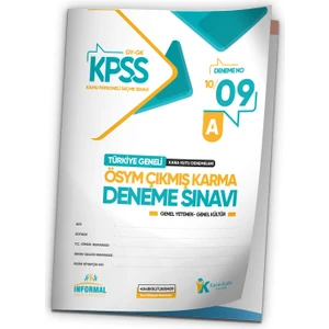 İnformal Yayınları KPSS 2025 ÖSYM Arşivi Çıkmış Soru Karma Genel Yetenek Genel Kültür D. Çözümlü Deneme 10/9.kitapçık (Ciltli)