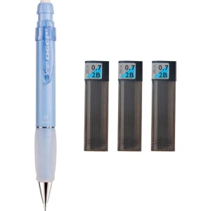 Deep Mekanik Kurşun Kalem Pastel Renk 0.7 mm Gök Mavi + Tombow 0.7 mm 2b Uç 3 Adet