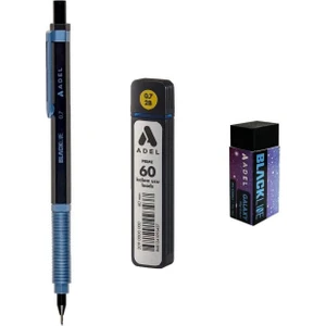 Blackline Metal Gövdeli Versatil Kalem 0.7 mm Mavi-Siyah + Prıme 0,7 Uç 60'lı + Silgi