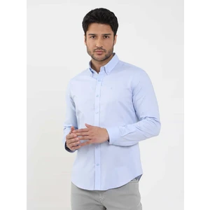 Mavi Erkek Slim Fit Düz Brent Düğmeli Yaka Uzun Kol Gömlek - 104329