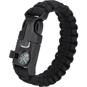 Paracord Pusulalı Survival Hayatta Kalma Kamp Bilekliği Ateş Başlatıcı Outdoor Siyah Aksesuar Gaddarın Bilekliği (Çağatay Ulusoyun Bilekliği) Paracord Ipli Gaddar Bileklik