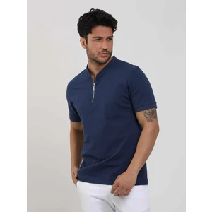 Lacivert Erkek Slim Fit Desenli Polo Yaka Tshirt - 105299