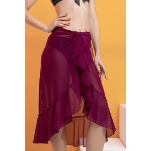 Örme Şifondan Fırfırlı Transparan Pareo