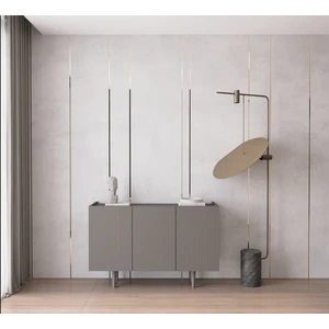 Capella Gri Mdf 3 Kapaklı Raflı 120 Lik Konsol