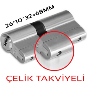 Kale Kilit 164 Ygs Se 68MM Barel Çelik Takviyeli 3 Anahtarlı Göbek