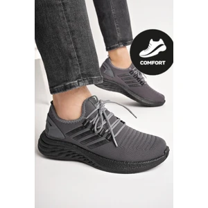 Montag Garantili Günlük  Kaymaz Taban Bağcıklı Çizgili Erkek Sneaker Spor Ayakkabı