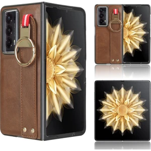 Honor Magic V2 Bileklikli Darbeye Dayanıklı Deri Telefon Kılıfı (Yurt Dışından)