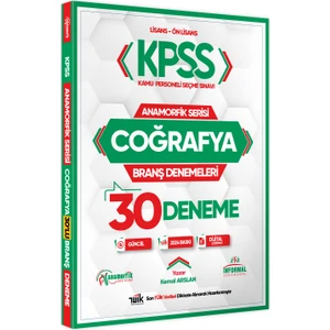 Anamorfik Yayınları 2024 KPSS Coğrafya 30'lu Branş Denemesi