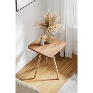 Kare Yan Sehpa Ahşap Ayaklı