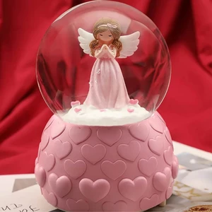 Şans Getiren Pembe Peri Işıklı Kar Küresi Doğum Günü Hediyesi