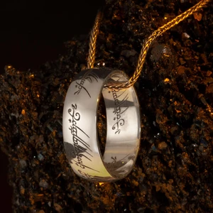 Anı Yüzük Yüzüklerin Efendisi Güç Yüzükleri Kolyesi Gümüş Renk Zincirli Model1