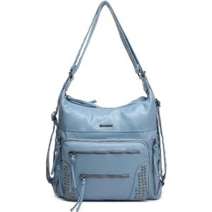 Yıkama Deri Hem Sırt Hem Postacı Kadın Çantası 21-K Barcelona 1870