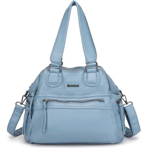 Yıkama Deri Omuz Askılı Soft Kadın Çantası 21-K Barcelona 1866