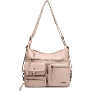 Yıkama Deri Hem Sırt Hem Postacı Kadın Çantası 21-K Barcelona 1868