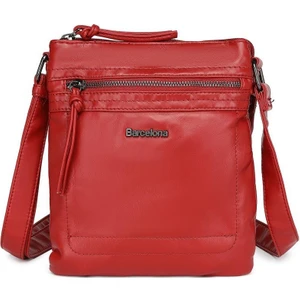 Yıkama Deri Postacı Askılı Soft Kadın Çantası 21-K Barcelona 1876