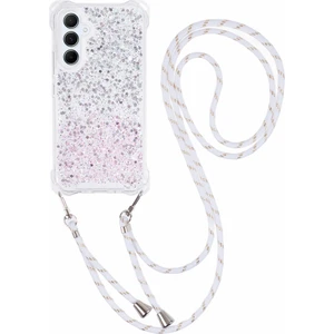 Seashell Digital Samsung Galaxy S24 Telefon Kılıfları Için Darbeye Dayanıklı Tpu+Akrilik Çift Renkli Kapak, Kayış-Gümüş+Pembe (Yurt Dışından)