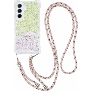 Seashell Digital Samsung Galaxy S24 Için Telefon Kılıfları Darbeye Dayanıklı Tpu + Askılı Akrilik Çift Renkli Kapak - Sarı + Pembe (Yurt Dışından)