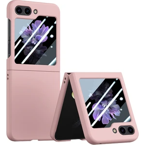 Seashell Digital Samsung Galaxy Z Flip6 5g Kılıf Büyük Pencere Sert Pc Telefon Kapağı Küçük Ekran Filmi-Pembe (Yurt Dışından)