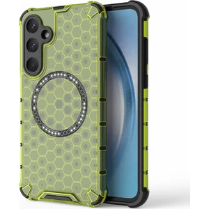 Seashell Digital Samsung Galaxy A55 5g Kılıf Petek Isı Dağılımı Tpu+Pc Manyetik Telefon Kapağı-Yeşil (Yurt Dışından)