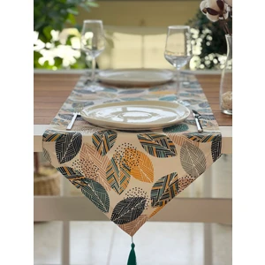 Desen İzmir Desenizmir Soft Yapraklar Desenli Runner Örtü